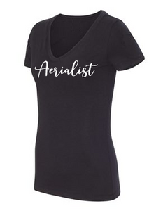 Aerialist V-neck t-shirt in black