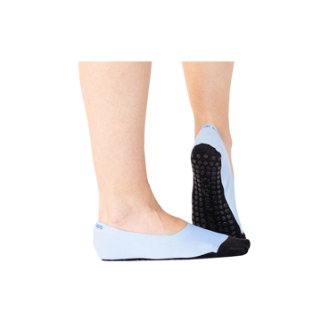 A barely-there nylon grip sock with accents of cotton provides performance and comfort to your Barre, Pilates, or Yoga practice. Wear them comfortably in shoes or without. The lightweight snug fit means this grip sock will stay in place and the grip will keep you grounded.