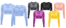 Load image into Gallery viewer, Long Sleeve Cut-out Crop Top