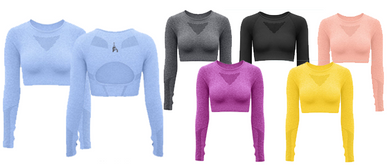 Long Sleeve Cut-out Crop Top