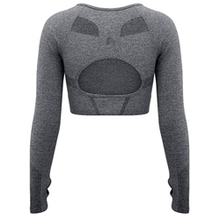 Load image into Gallery viewer, Long Sleeve Cut-out Crop Top
