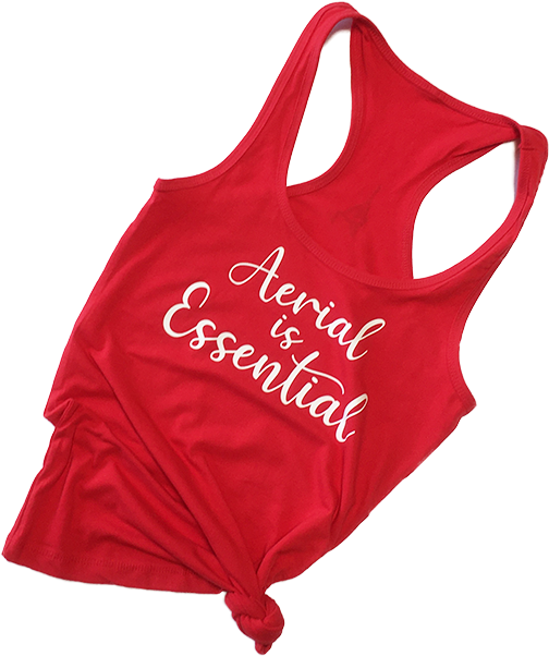Red Aerial is Essentials racerback tank