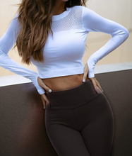 Load image into Gallery viewer, Crop Top - White, long sleeves