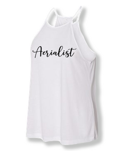 White aerialist high neck tank