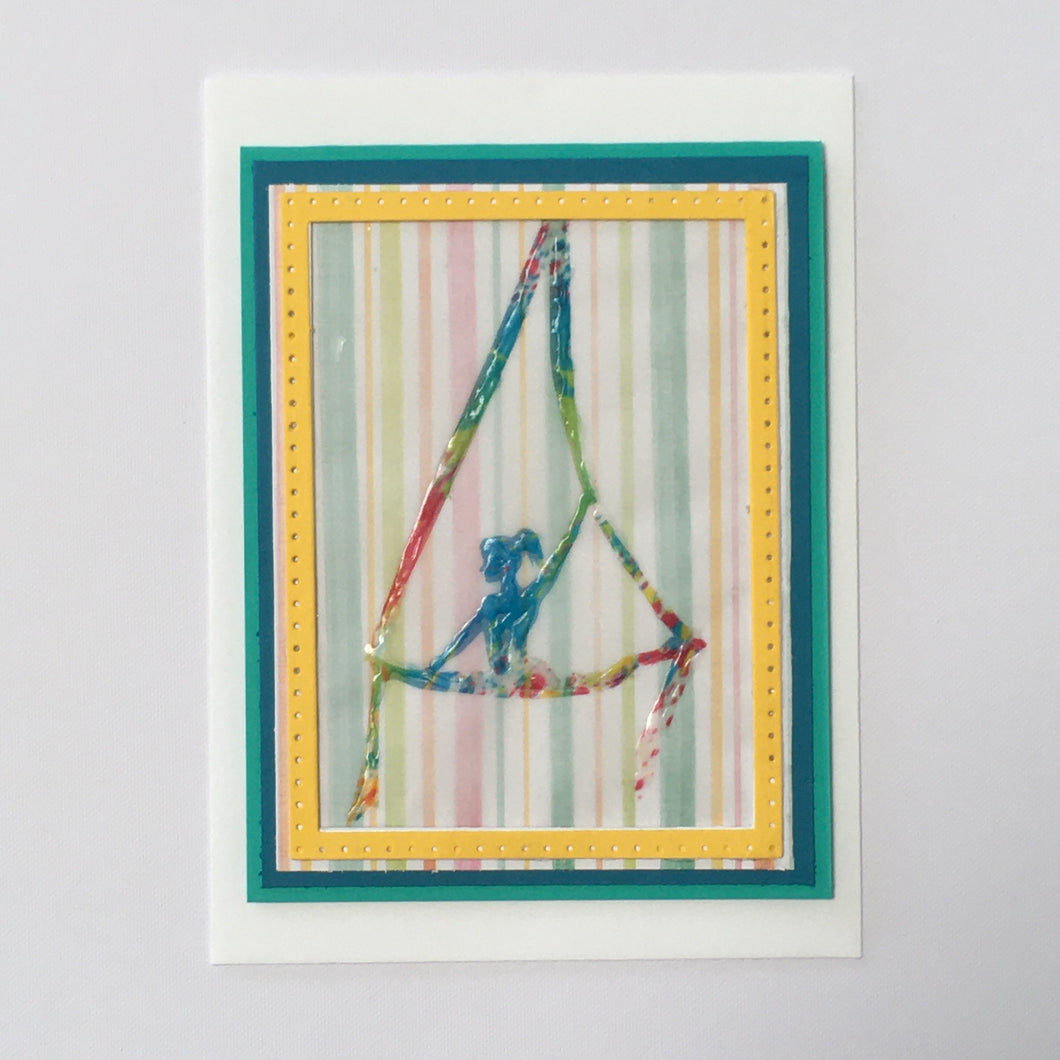 Rainbow Aerial Silks Pose