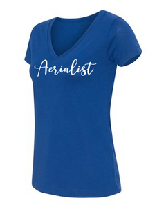 Aerialist V-neck t-shirt in blue