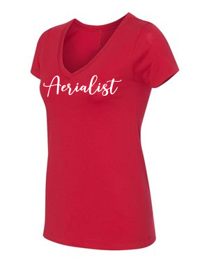Aerialist V-neck t-shirt in red